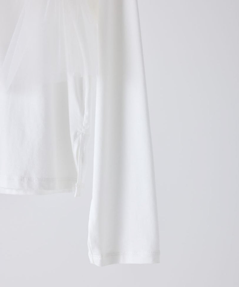 【Mewl/ミュール】マルチWAYチュールフリルTOPS