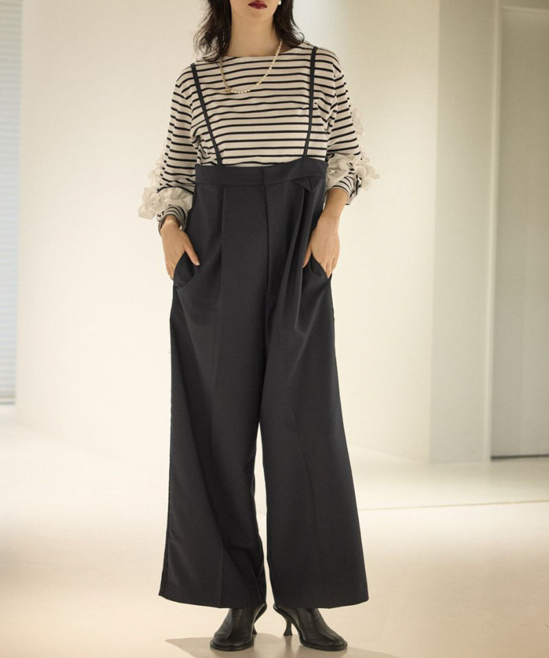 【Mewl/ミュール】ボーダーフリルスリーブTOPS