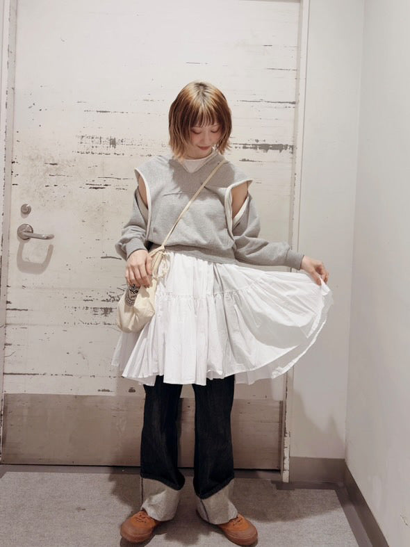 【春夏に使える万能アイテム！】 ティアード ノースリーブ ボリューム チュニック ワンピース ミニ丈 春服 夏服