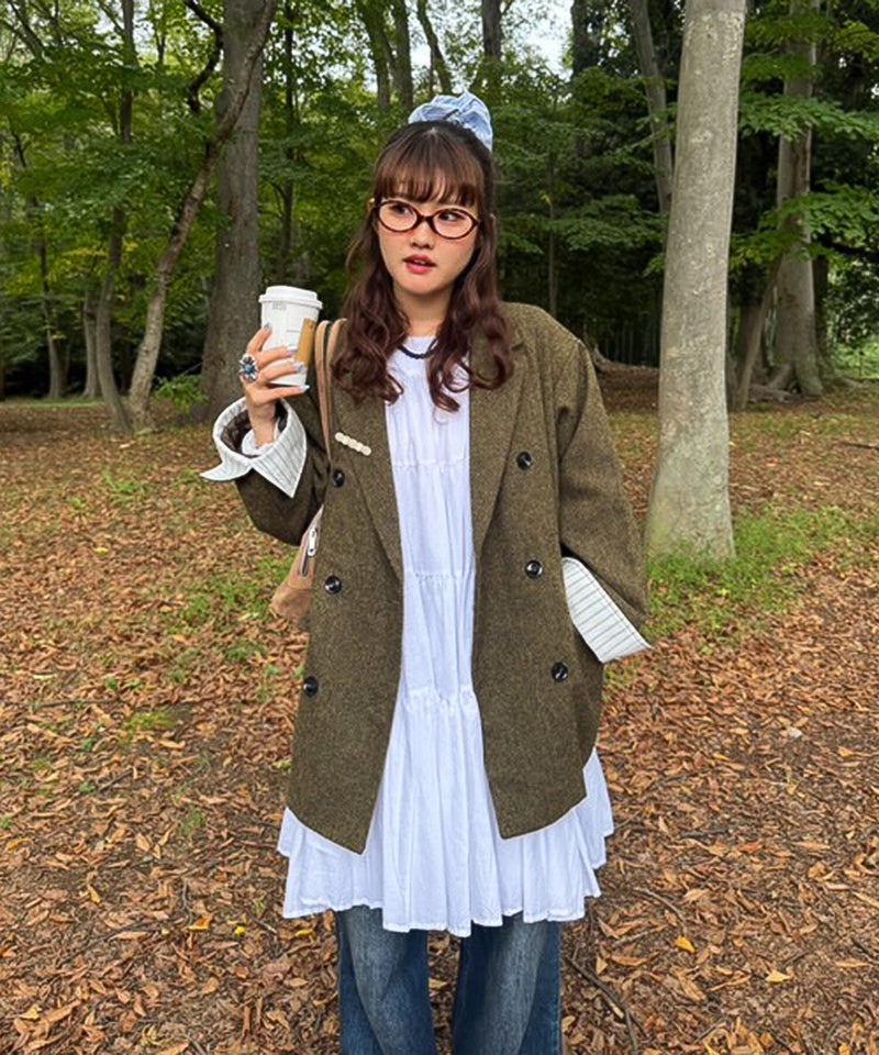 【春夏に使える万能アイテム！】 ティアード ノースリーブ ボリューム チュニック ワンピース ミニ丈 春服 夏服