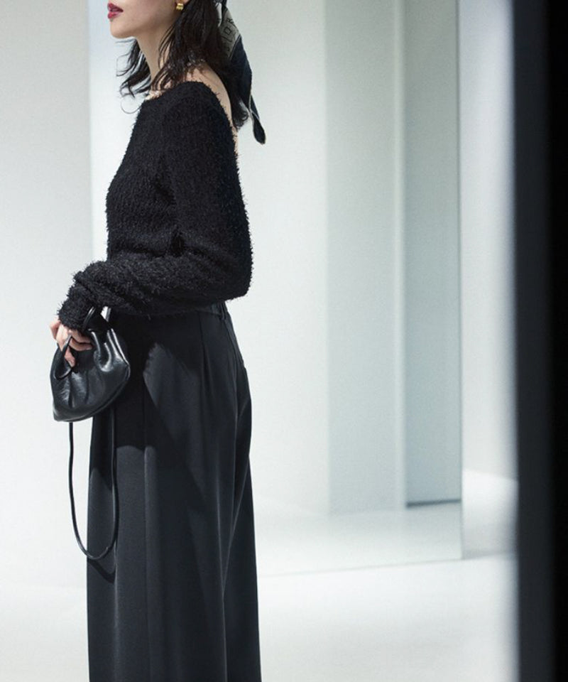 【Mewl/ミュール】ブークレーバックオープンTOPS