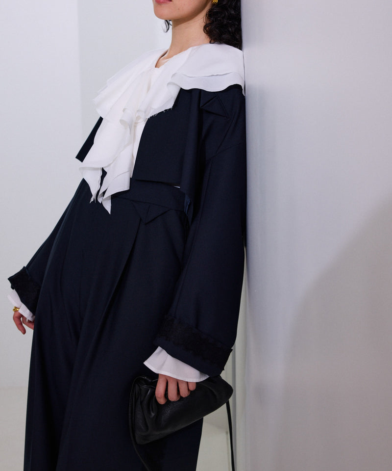 【Mewl/ミュール】ラッフルブラウス