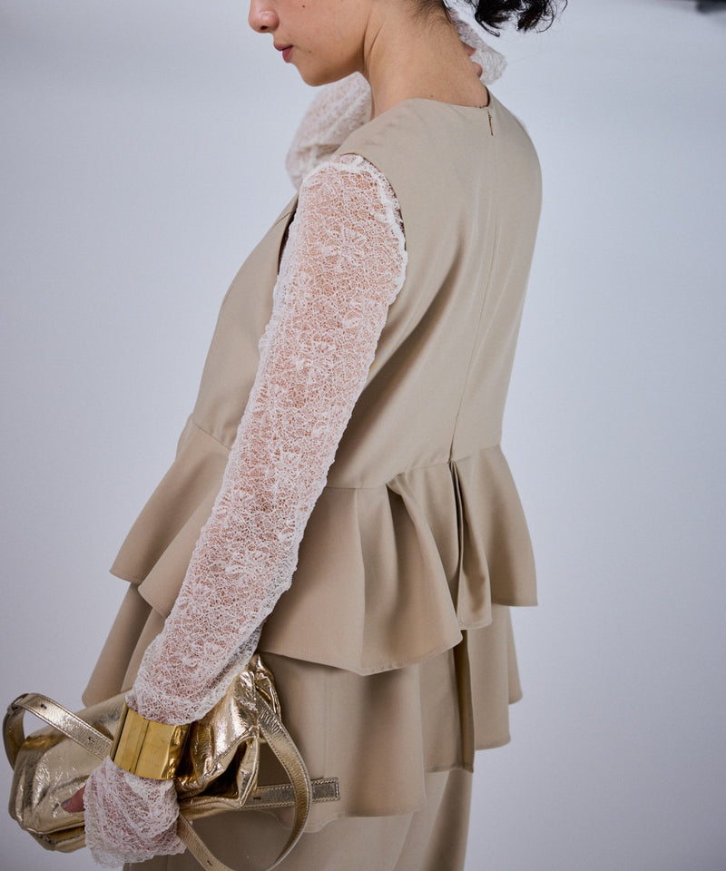 【Mewl/ミュール】レースロングスリーブTOPS