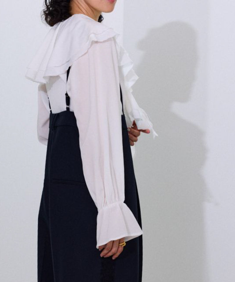 【Mewl/ミュール】ラッフルブラウス