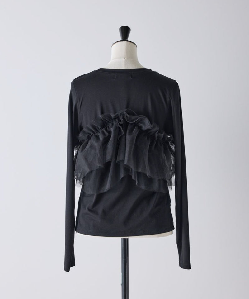 【Mewl/ミュール】マルチWAYチュールフリルTOPS
