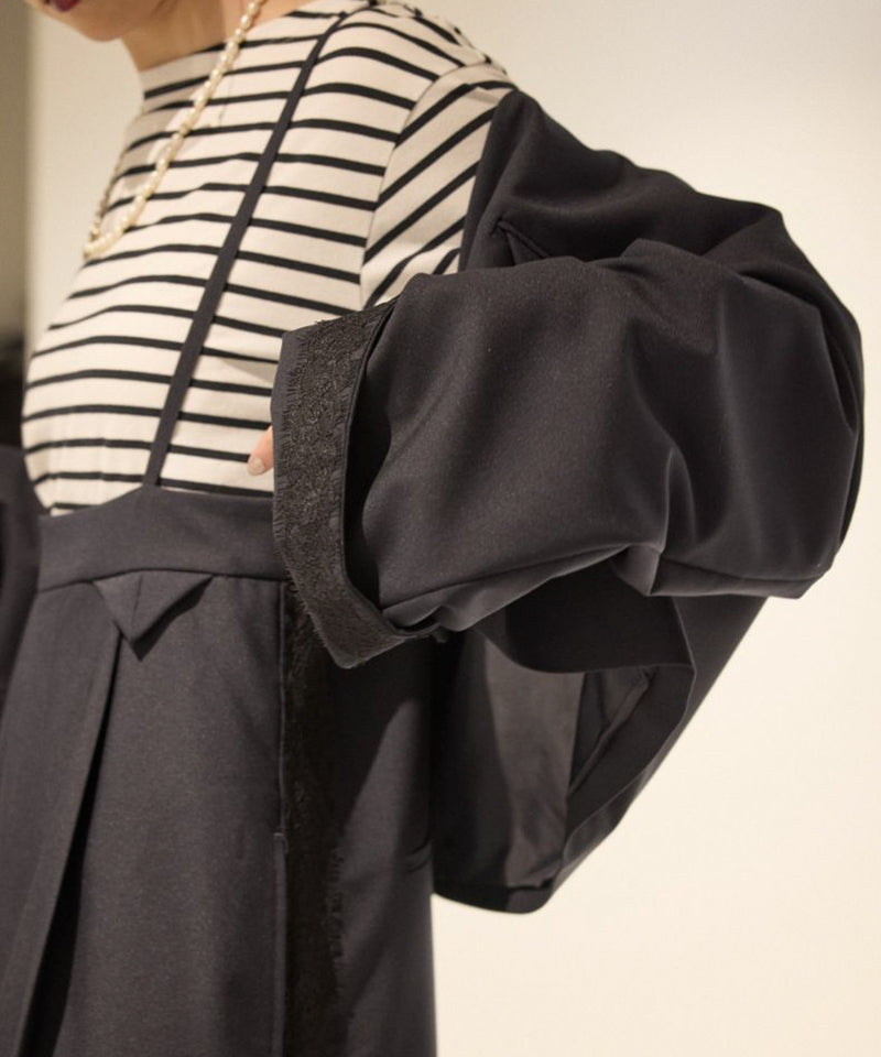 【Mewl/ミュール】ボーダーフリルスリーブTOPS