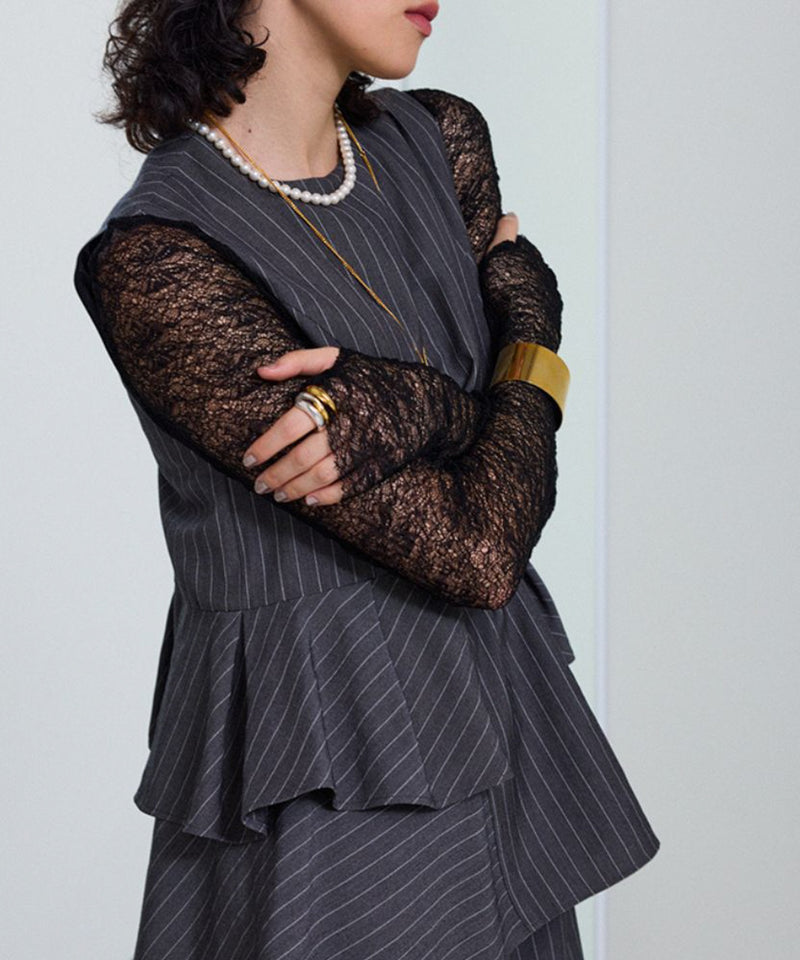 【Mewl/ミュール】レースロングスリーブTOPS