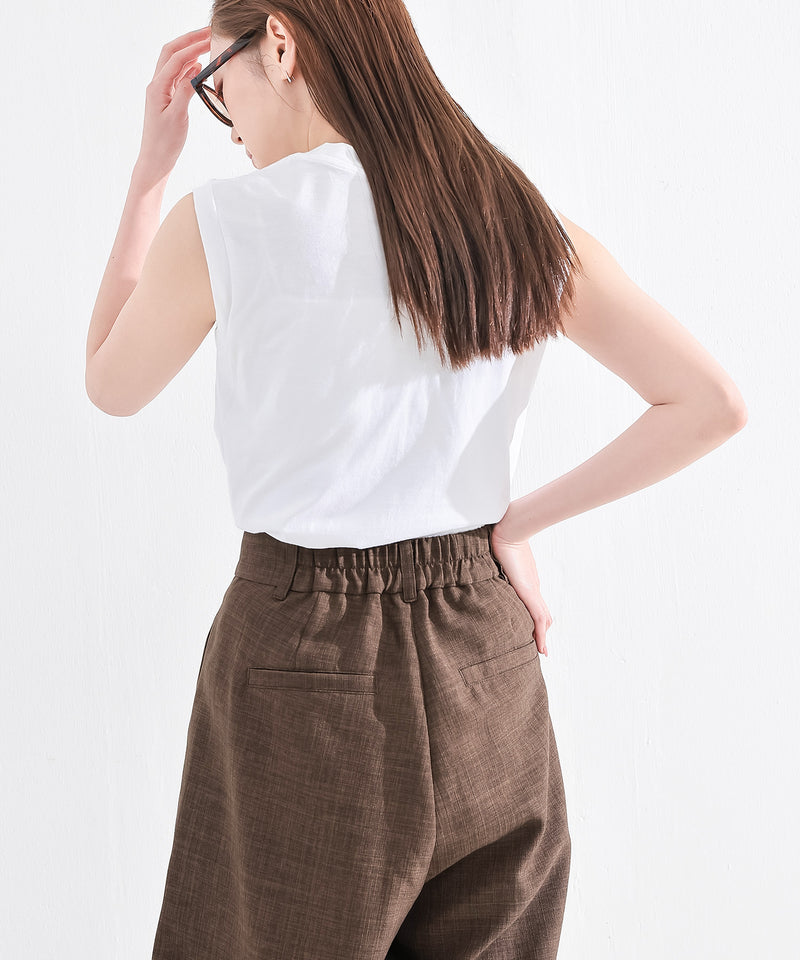 【脚長見え×スタイルアップ】スラブツイード タックワイドパンツ セットアップ対応