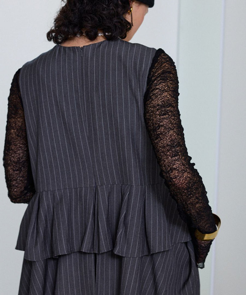 【Mewl/ミュール】レースロングスリーブTOPS