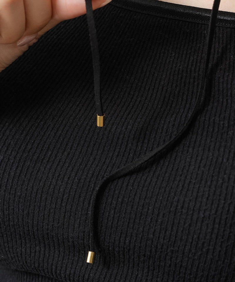 金属アレルギー対応 マルチウェイ コードチョーカーネックレス メタルビーズ  サージカルステンレス