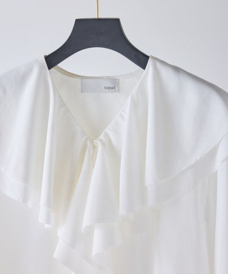 【Mewl/ミュール】ラッフルブラウス