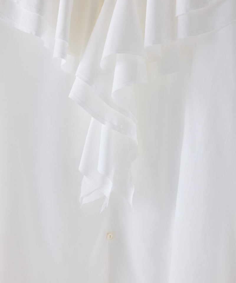 【Mewl/ミュール】ラッフルブラウス