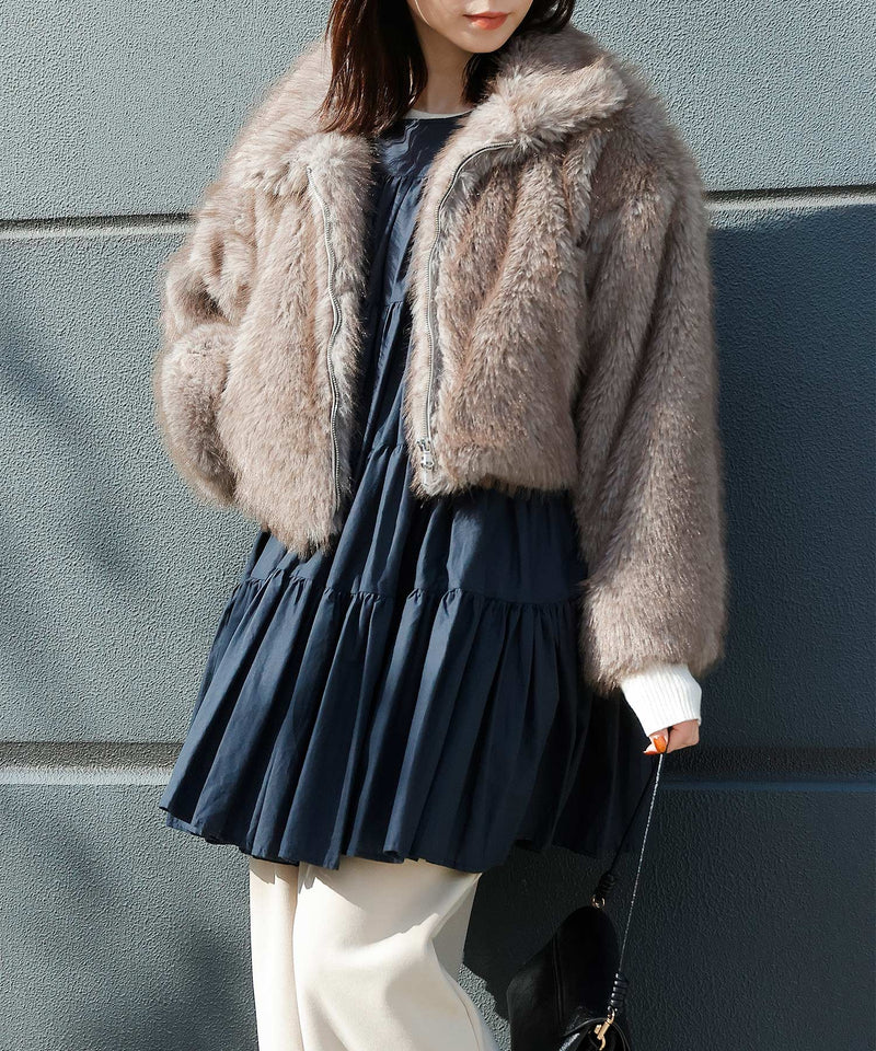 【冬映えファー】ミックスファーコート