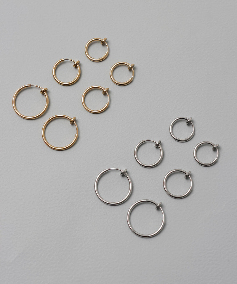 金属アレルギー対応 シンプルフープイヤリング 1.9cm 1.5cm 1.3cm ステンレス