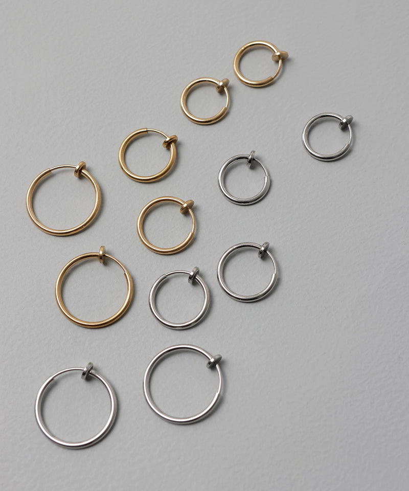 金属アレルギー対応 シンプルフープイヤリング 1.9cm 1.5cm 1.3cm ステンレス