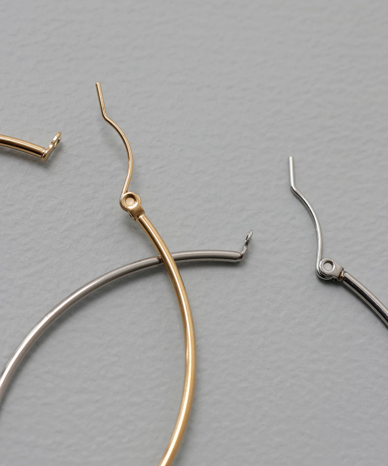 【ORLEAN】 シンプルフープピアス 6cm サージカルステンレス