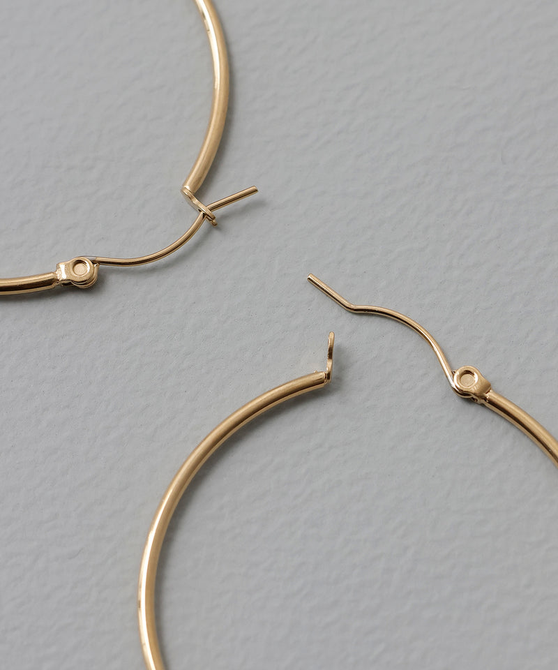 金属アレルギー対応 シンプルフープピアス 4cm サージカルステンレス