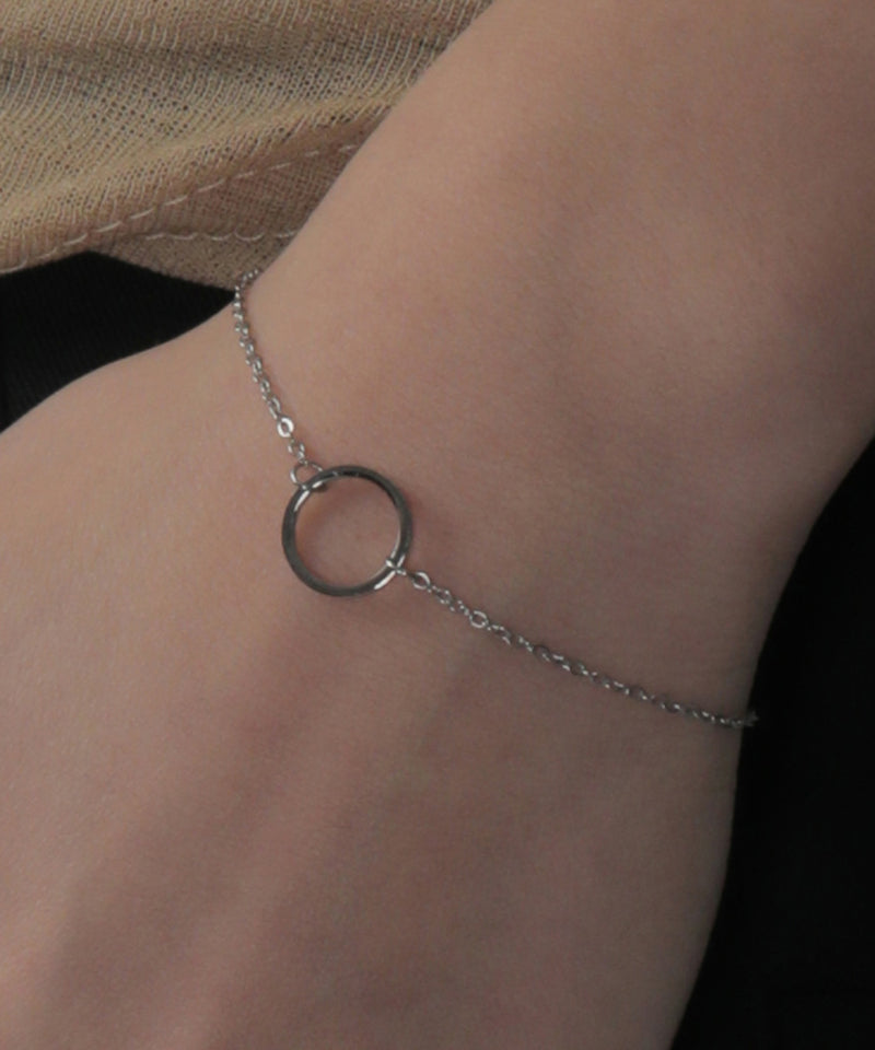 金属アレルギー対応 ラウンドモチーフチェーンブレスレット サージカルステンレス