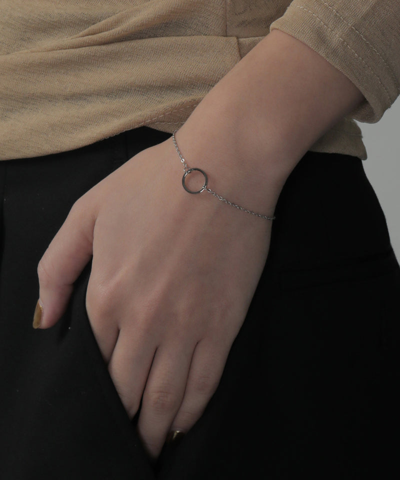 金属アレルギー対応 ラウンドモチーフチェーンブレスレット サージカルステンレス