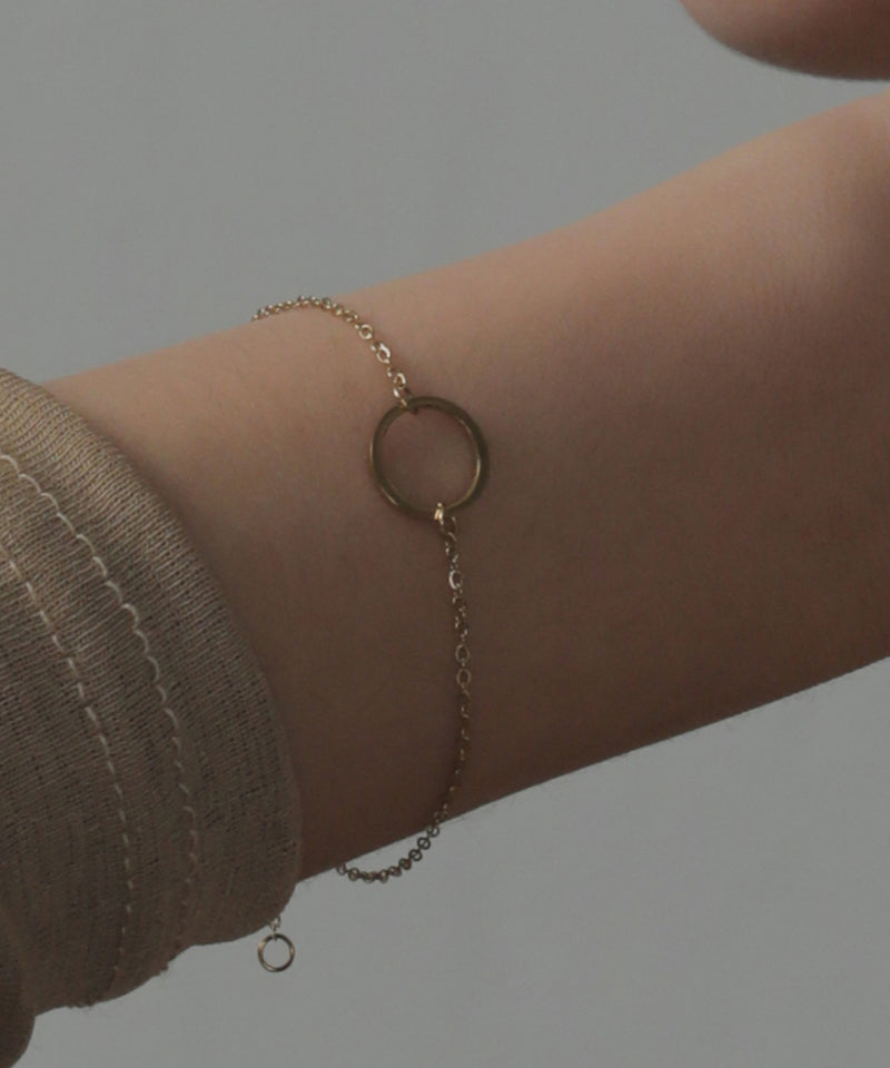 金属アレルギー対応 ラウンドモチーフチェーンブレスレット サージカルステンレス