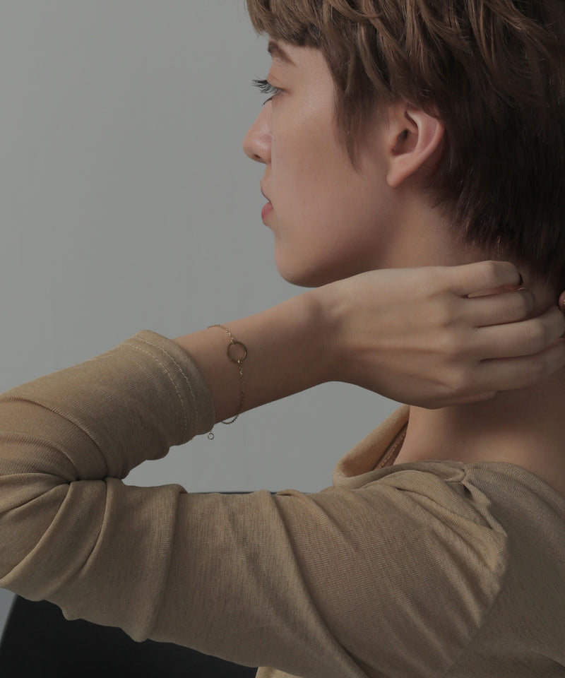 金属アレルギー対応 ラウンドモチーフチェーンブレスレット サージカルステンレス