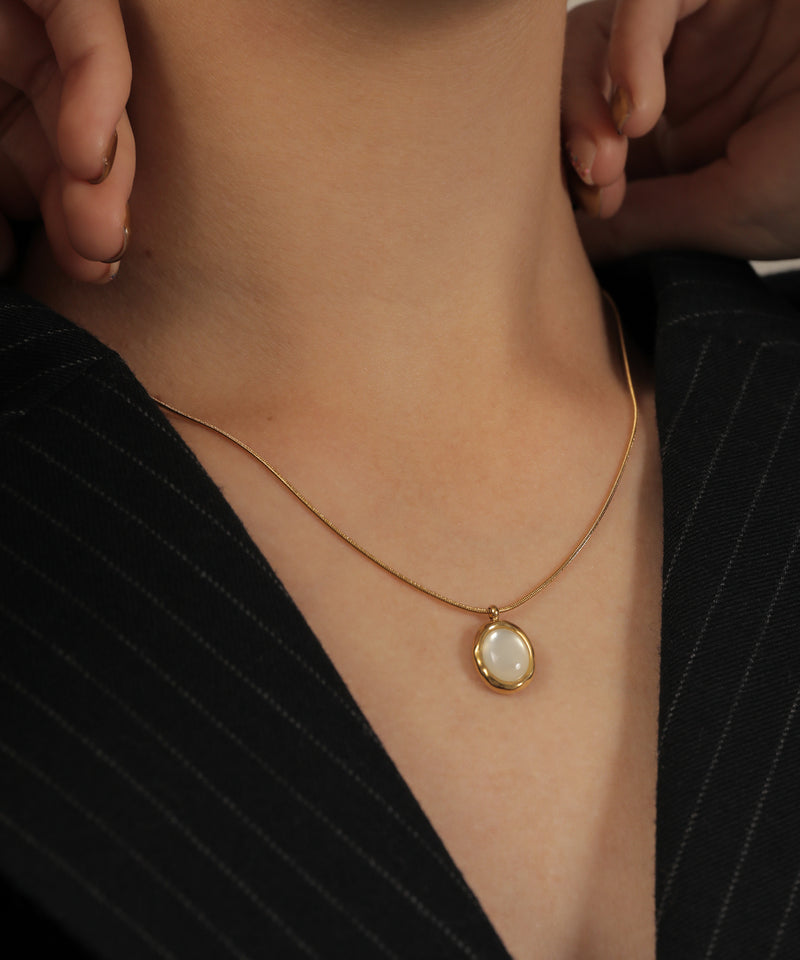 金属アレルギー対応 ストーンネックレス サージカルステンレス