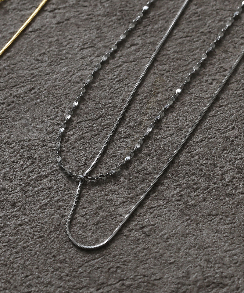 【ORLEAN】 ２連華奢チェーンネックレス サージカルステンレス