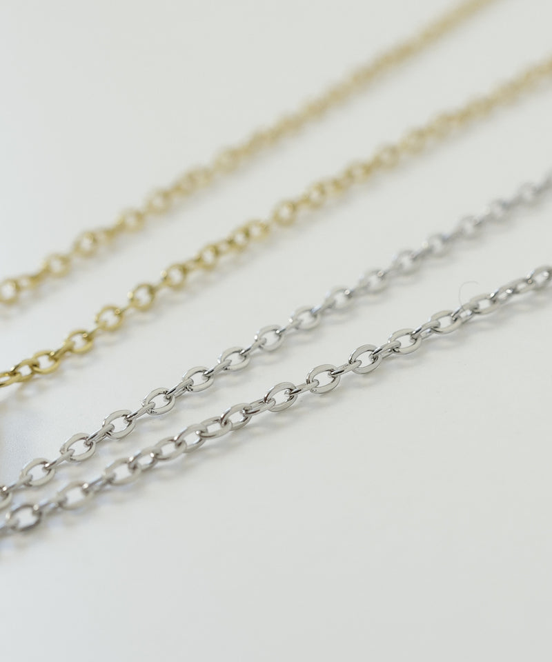 金属アレルギー対応 ラウンドモチーフチェーンネックレス サージカルステンレス