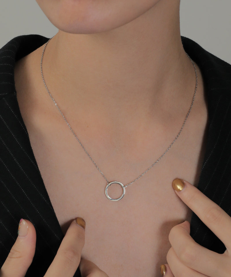 金属アレルギー対応 ラウンドモチーフチェーンネックレス サージカルステンレス