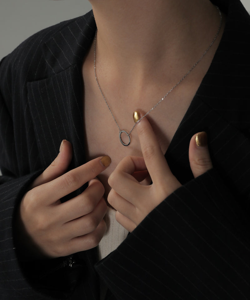 金属アレルギー対応 ラウンドモチーフチェーンネックレス サージカルステンレス