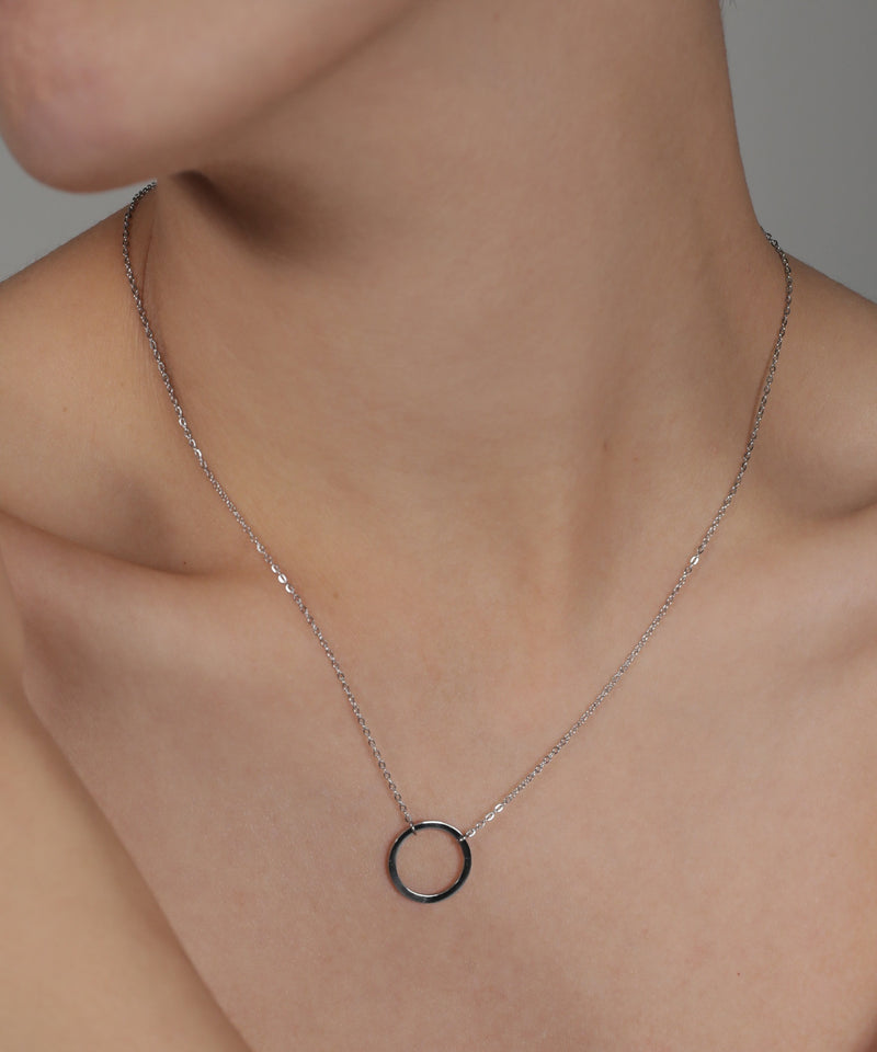 金属アレルギー対応 ラウンドモチーフチェーンネックレス サージカルステンレス