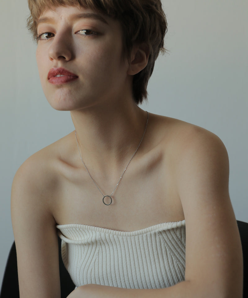 金属アレルギー対応 ラウンドモチーフチェーンネックレス サージカルステンレス