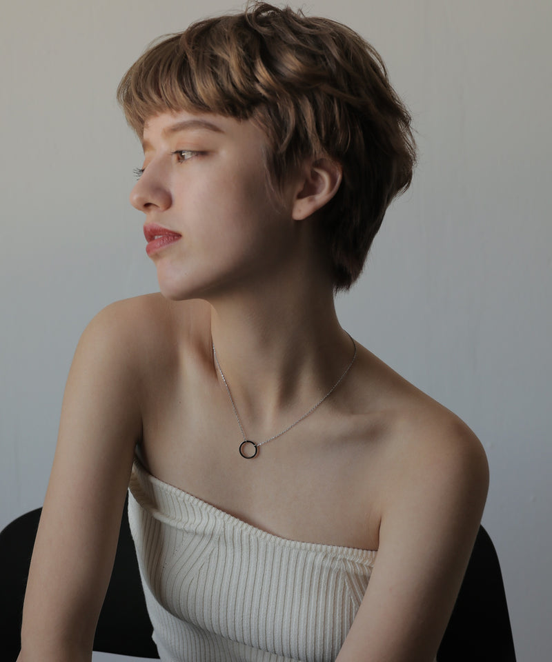 金属アレルギー対応 ラウンドモチーフチェーンネックレス サージカルステンレス