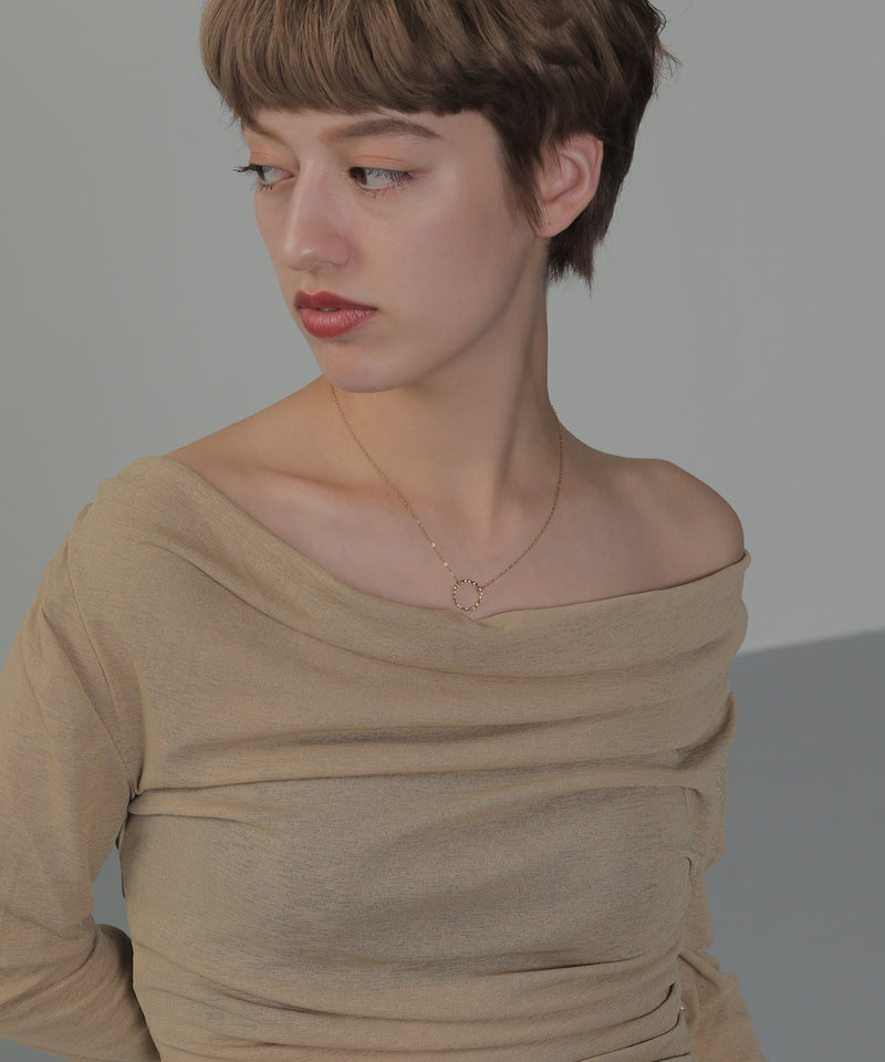 金属アレルギー対応 ラウンドモチーフチェーンネックレス サージカルステンレス