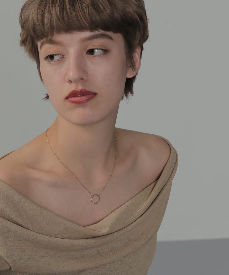 金属アレルギー対応 ラウンドモチーフチェーンネックレス サージカルステンレス