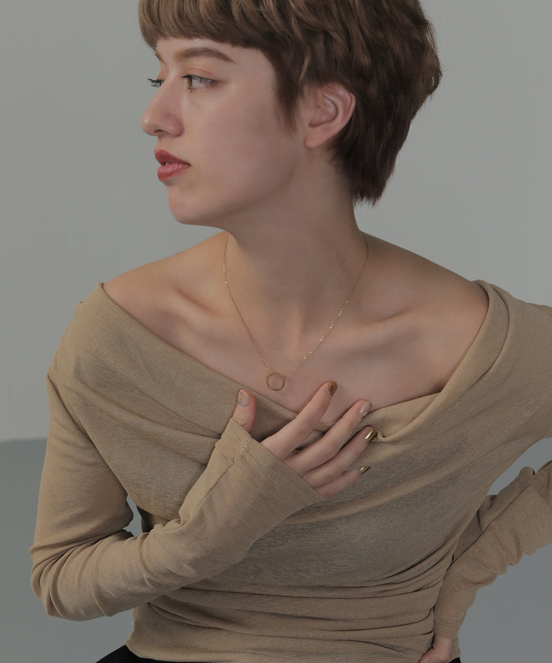 金属アレルギー対応 ラウンドモチーフチェーンネックレス サージカルステンレス