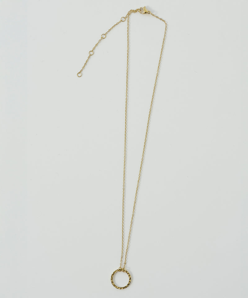 金属アレルギー対応 ラウンドモチーフチェーンネックレス サージカルステンレス