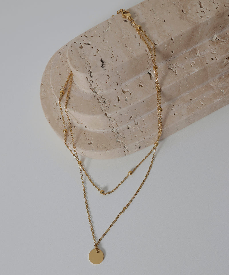 金属アレルギー対応 MIXチェーン2連ネックレス サージカルステンレス