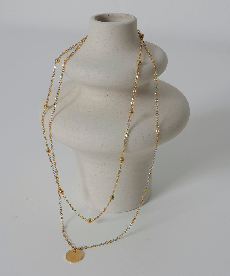 金属アレルギー対応 MIXチェーン2連ネックレス サージカルステンレス