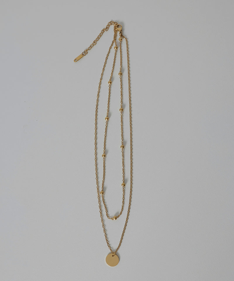 金属アレルギー対応 MIXチェーン2連ネックレス サージカルステンレス