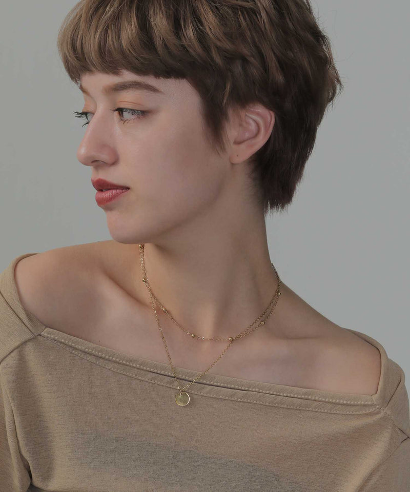 金属アレルギー対応 MIXチェーン2連ネックレス サージカルステンレス