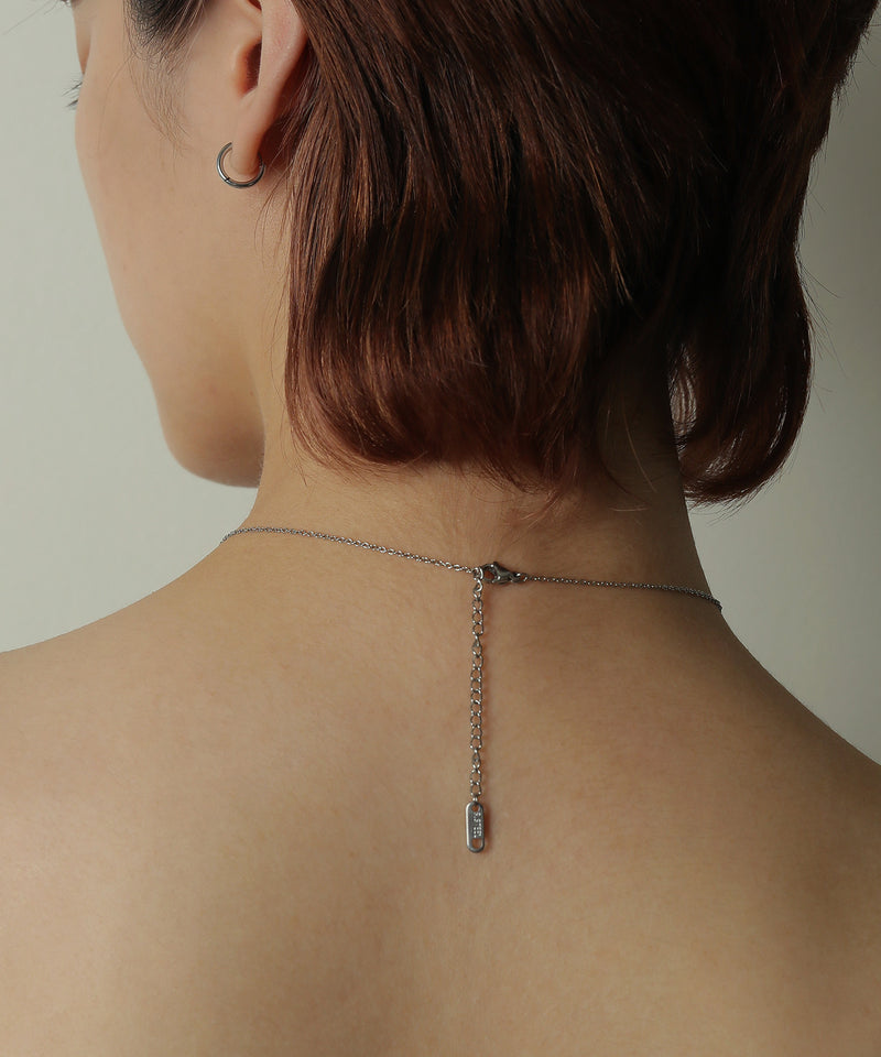 金属アレルギー対応 ドロップモチーフスライドチェーンネックレス サージカルステン