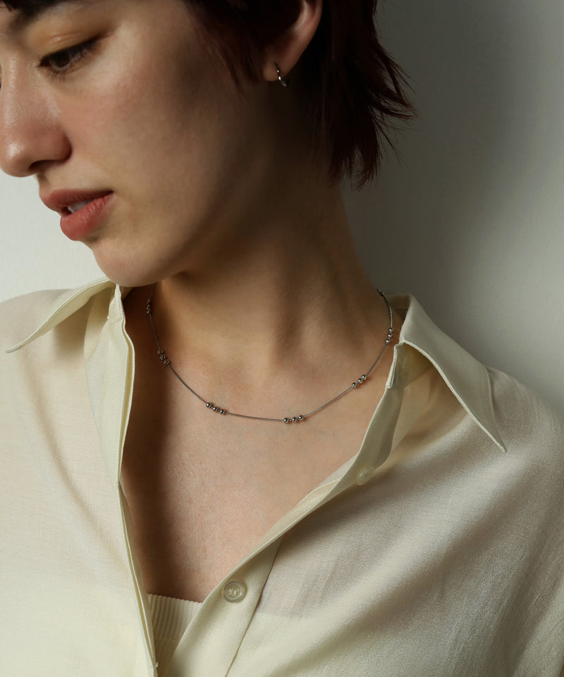 金属アレルギー対応 ポイントデザインチェーンネックレス サージカルステンレス