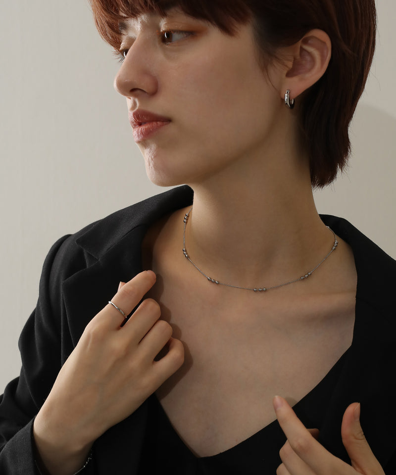 金属アレルギー対応 ポイントデザインチェーンネックレス サージカルステンレス