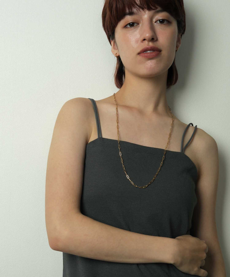 金属アレルギー対応 ロングアズキチェーンネックレス サージカルステンレス