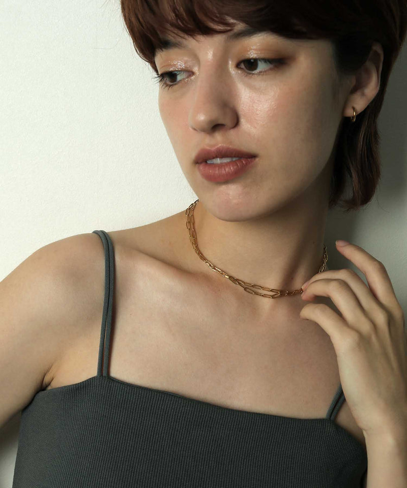 金属アレルギー対応 ロングアズキチェーンネックレス サージカルステンレス