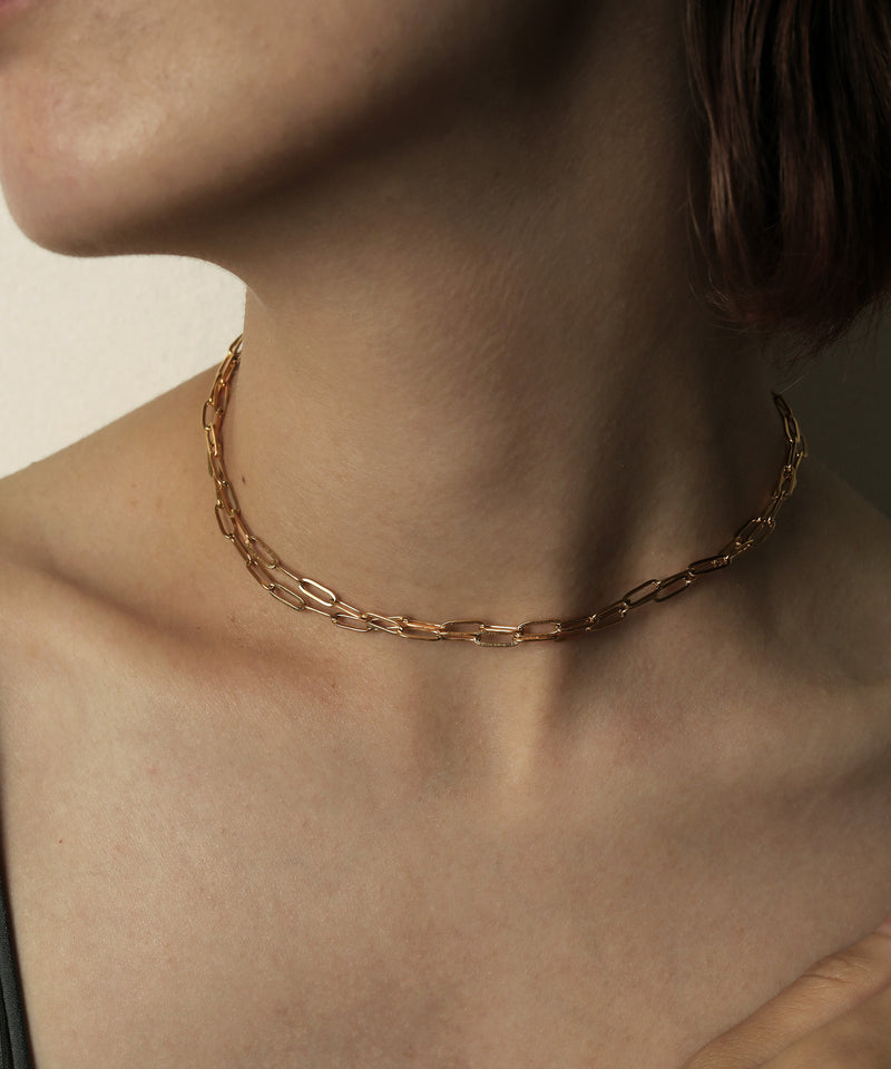 金属アレルギー対応 ロングアズキチェーンネックレス サージカルステンレス