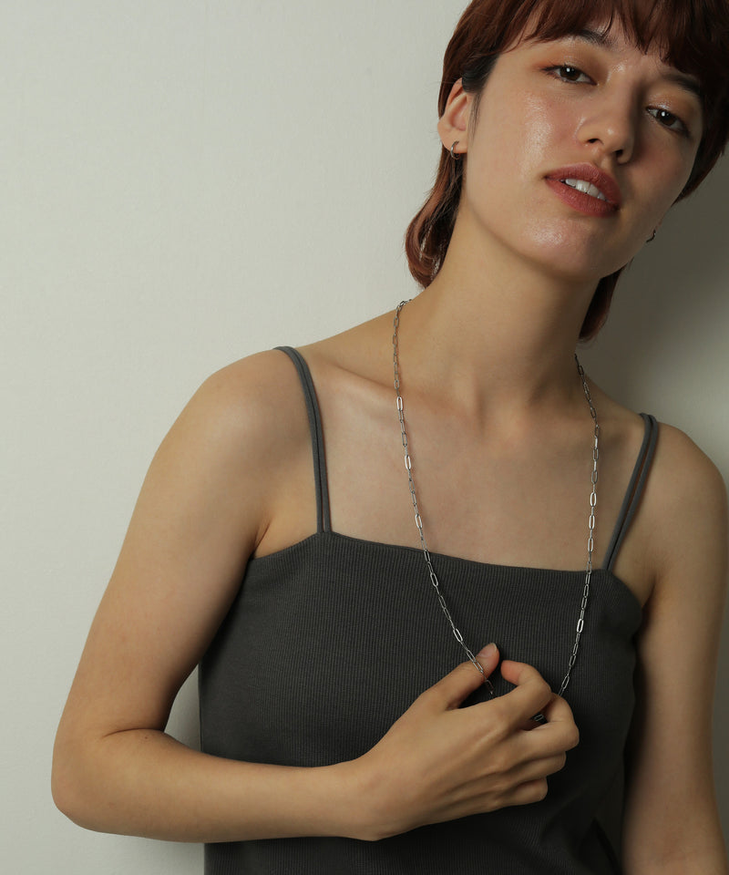 金属アレルギー対応 ロングアズキチェーンネックレス サージカルステンレス