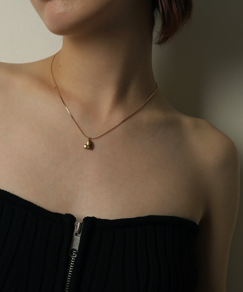 金属アレルギー対応 ニュアンスハートトップネックレス サージカルステンレス