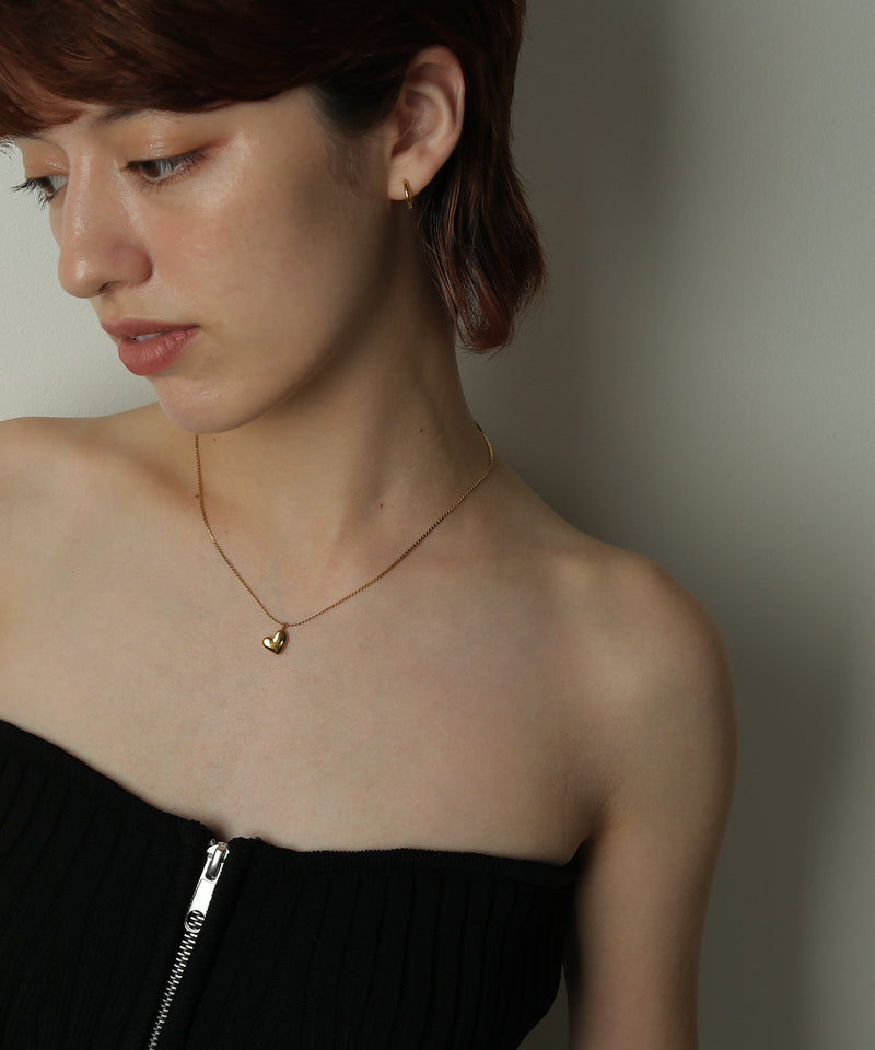 金属アレルギー対応 ニュアンスハートトップネックレス サージカルステンレス